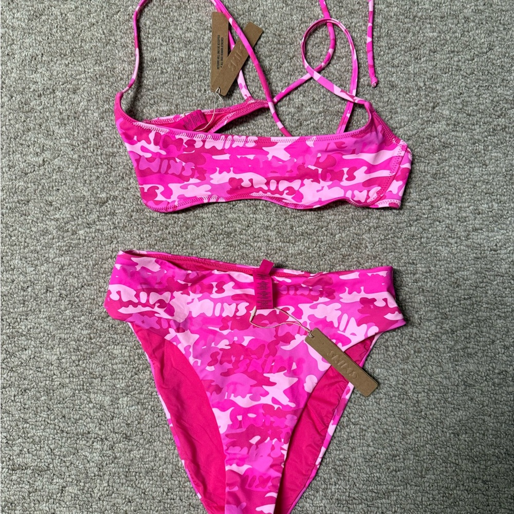 SKIMS Pink Camo Bikini Set